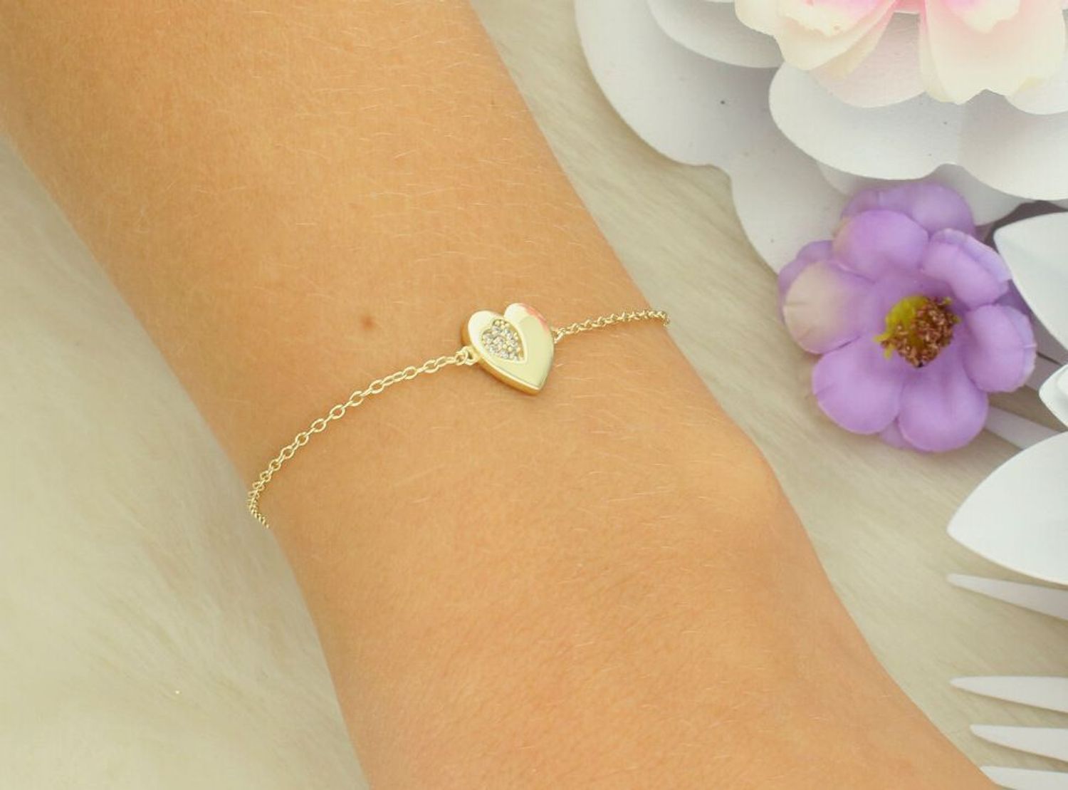 Bransoletka Nomination Italy Petit Sparkle 242300 006 – srebrna pozłacana z serduszkiem, cyrkonie.jpg